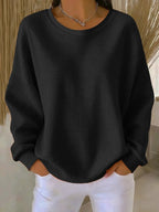 Lola Waffle-Knit Relaxed Crewneck Sweater