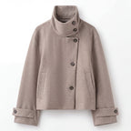 Ola Women's Asymmetric Stand-Collar Woolen Jacket