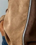 Celia Color Block Asymmetric Zip Hoodie for Fall