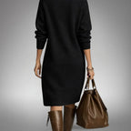 Lila Women's Turtleneck Button-Placket Sweater Dress