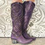 Beau Women's Leather Studded Western Tall Boots