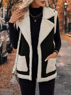 Mila Shearling-Trimmed Suede Vest for Fall