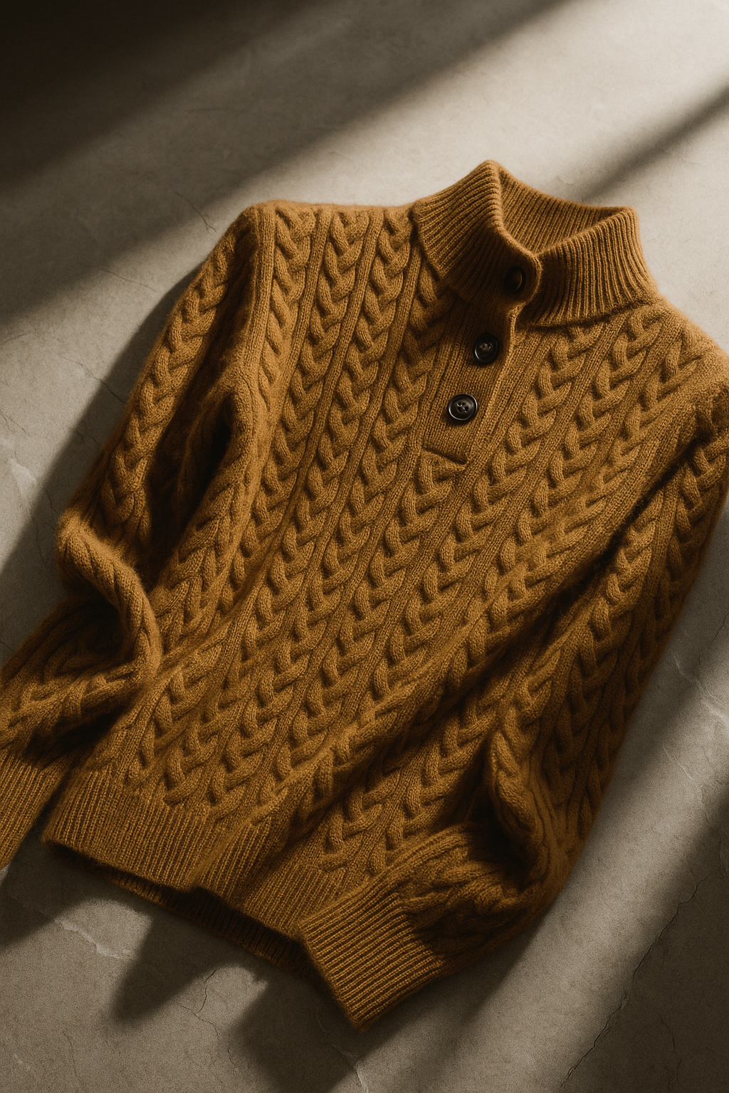 Allie Cable-Knit Button-Up Cashmere Sweater