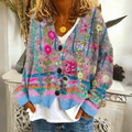 Felicia Floral Embroidered Soft Knit Button-Down Cardigan