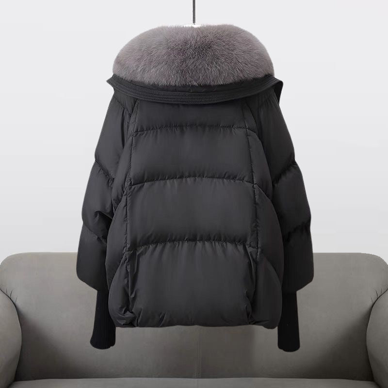Alea Women's Fur Collar Quilted Puffer Coat for Winter