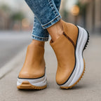 Tia Leather Platform Ankle Boots with Chunky Sole