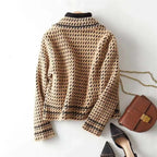 Ria Women's Stylish Houndstooth Cashmere Jacket