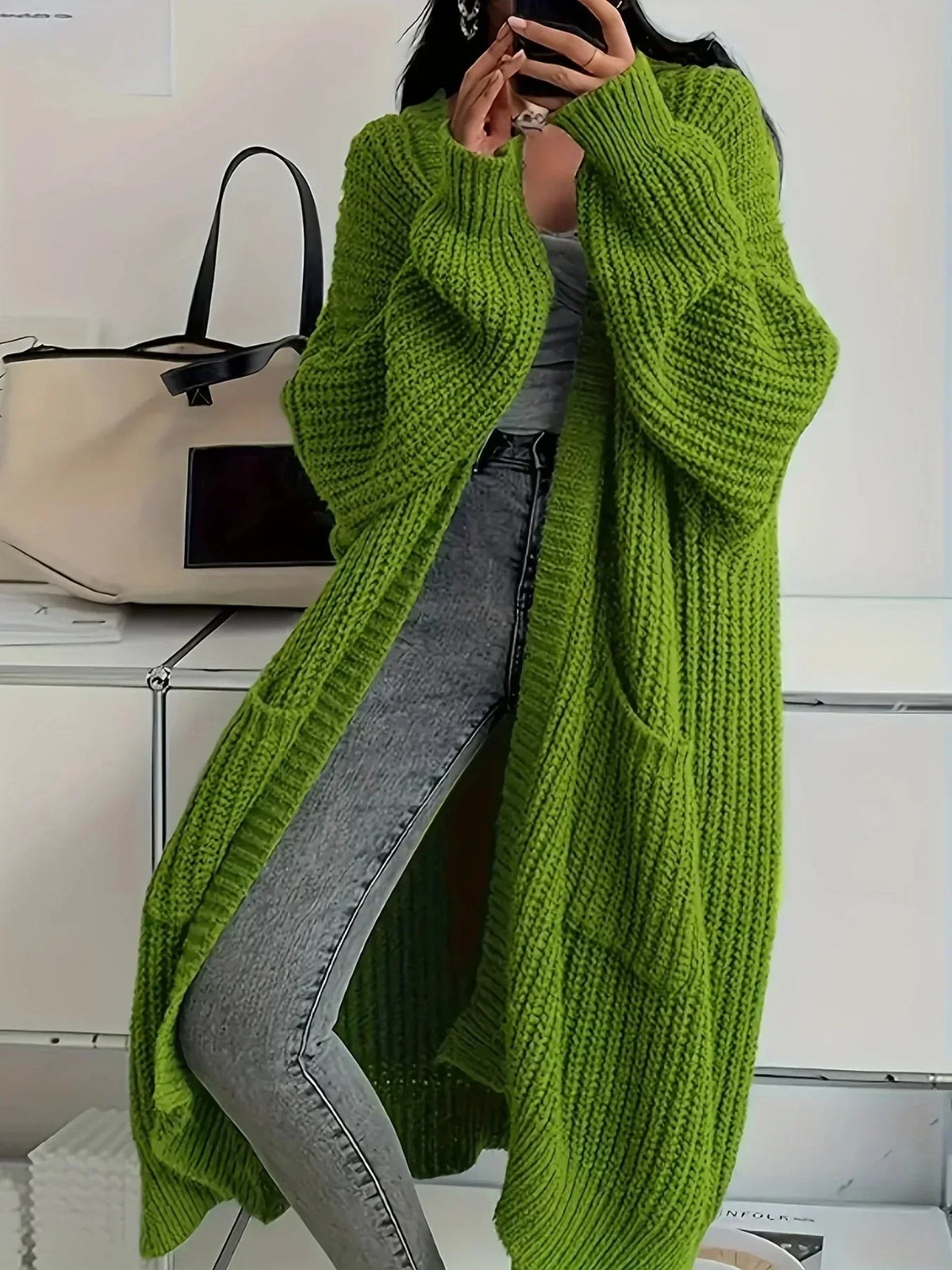 Olivia Oversized Ribbed Long Cardigan Sweater
