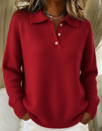 Eliana Stylish Casual Everyday Knit Polo Sweater
