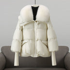 Alea Women's Fur Collar Quilted Puffer Coat for Winter