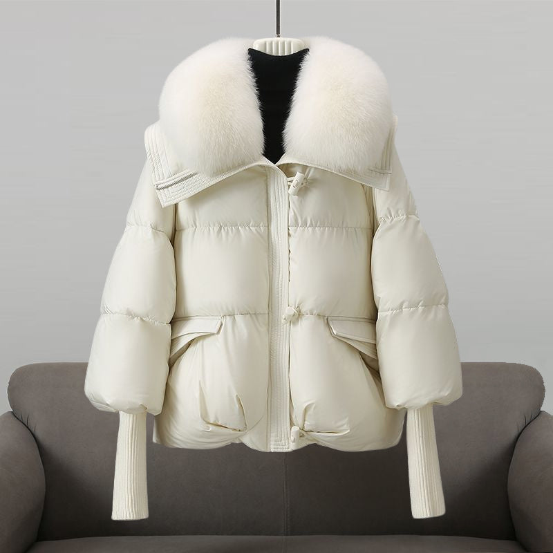 Alea Women's Fur Collar Quilted Puffer Coat for Winter