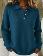 Eliana Stylish Casual Everyday Knit Polo Sweater