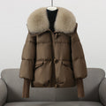 Alea Women's Fur Collar Quilted Puffer Coat for Winter