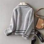 Ria Women's Stylish Houndstooth Cashmere Jacket