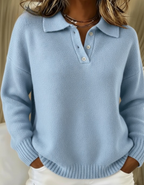 Eliana Stylish Casual Everyday Knit Polo Sweater