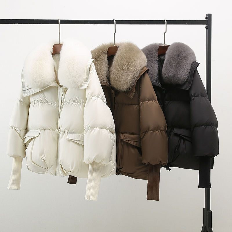 Alea Women's Fur Collar Quilted Puffer Coat for Winter