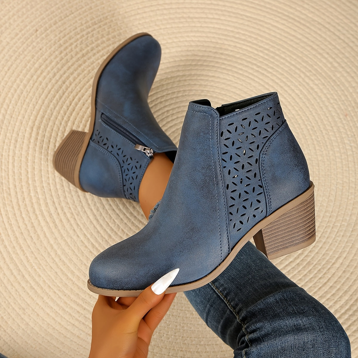 Zoey Women's Orthopedic Cutout Leather Ankle Boots