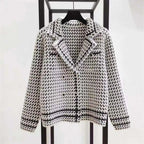 Ria Women's Stylish Houndstooth Cashmere Jacket