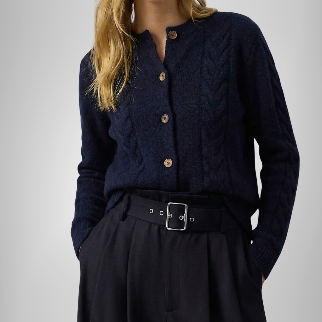 Zoey Cable-Knit Cashmere Cardigan Sweater