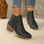 Zoey Women's Orthopedic Cutout Leather Ankle Boots