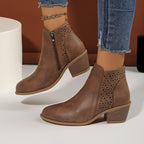 Zoey Women's Orthopedic Cutout Leather Ankle Boots