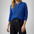 Zoey Cable-Knit Cashmere Cardigan Sweater