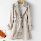 Elle Women's Classic Single-Breasted Trench Coat
