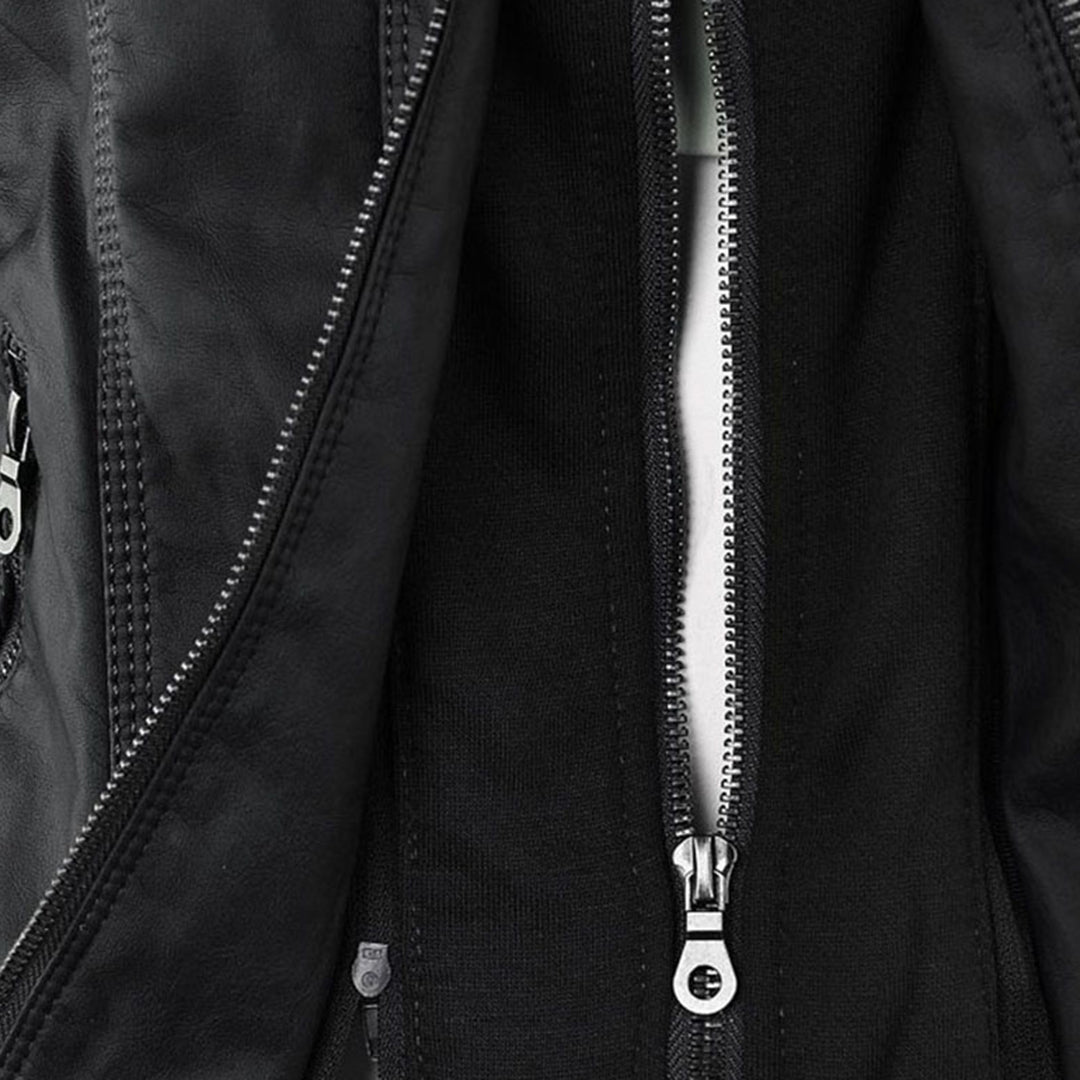 Rhea Women's Hooded Leather Moto Jacket