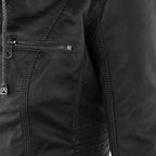 Rhea Women's Hooded Leather Moto Jacket