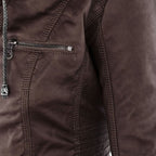 Rhea Women's Hooded Leather Moto Jacket