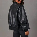 Kyla Women's Leather Relaxed Bomber Jacket