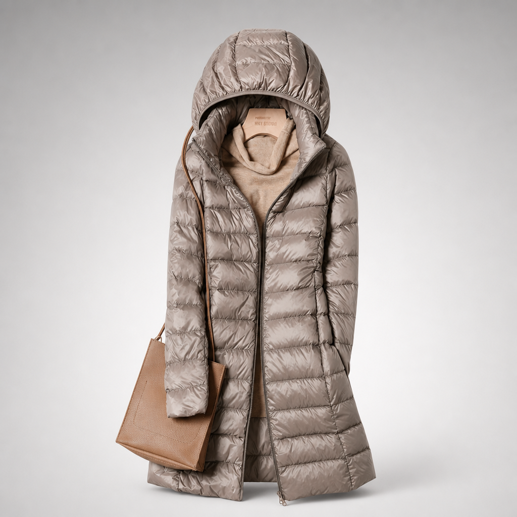 Maria Warm Long Quilted Hooded Puffer Coat