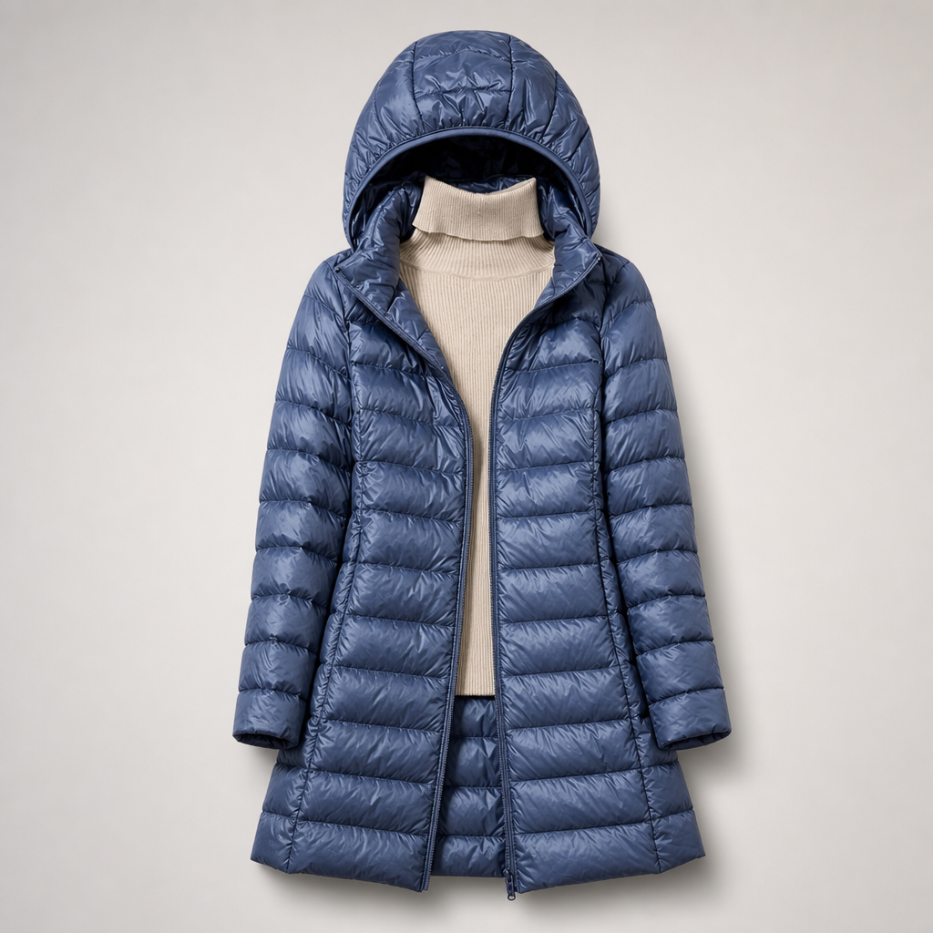 Maria Warm Long Quilted Hooded Puffer Coat