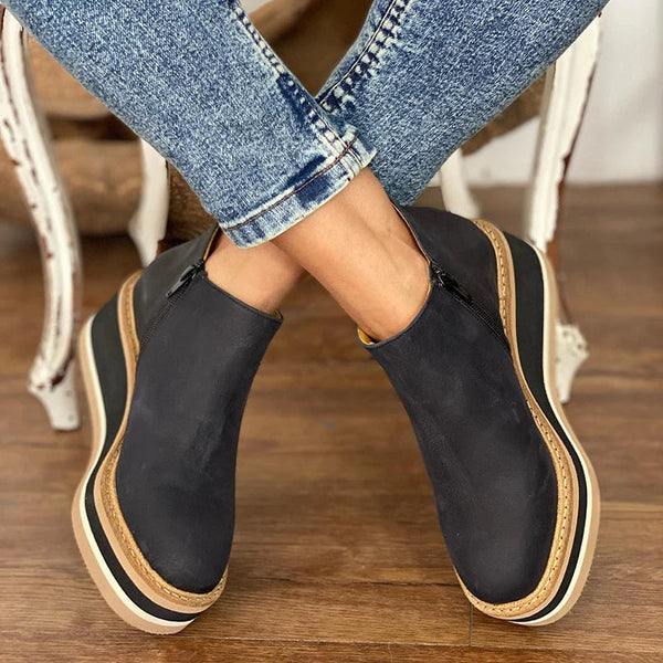 Luise Comfy Platform Wedge Ankle Boots for Fall