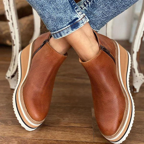 Luise Comfy Platform Wedge Ankle Boots for Fall