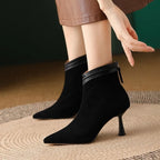 Leila Suede Stiletto Heeled Ankle Boots