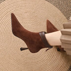 Leila Suede Stiletto Heeled Ankle Boots
