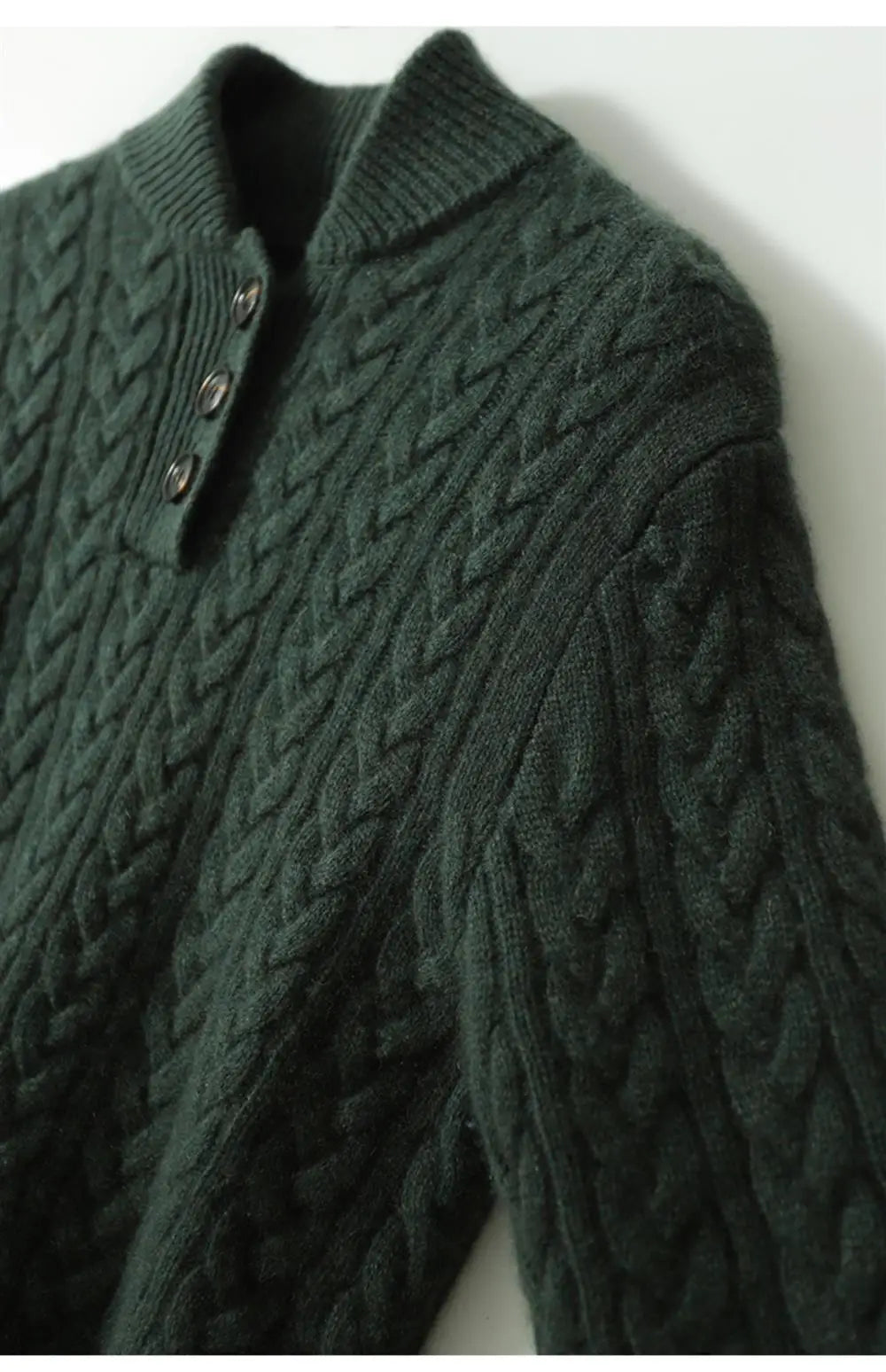 Allie Cable-Knit Button-Up Cashmere Sweater