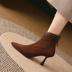 Leila Suede Stiletto Heeled Ankle Boots