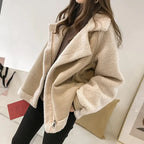 Ella Women's Shearling Lined Suede Winter Jacket