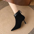 Leila Suede Stiletto Heeled Ankle Boots