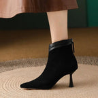 Leila Suede Stiletto Heeled Ankle Boots