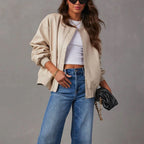 Kyla Women's Leather Relaxed Bomber Jacket