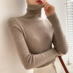 Alea Women's Ribbed Turtleneck Cashmere Sweater