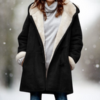 Lola Warm Long Shearling Hooded Winter Coat
