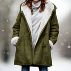 Lola Warm Long Shearling Hooded Winter Coat