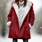 Lola Warm Long Shearling Hooded Winter Coat