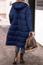 Anna Women's Long Shearling Lined Quilted Puffer Coat