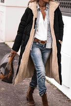 Anna Women's Long Shearling Lined Quilted Puffer Coat