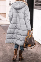 Anna Women's Long Shearling Lined Quilted Puffer Coat